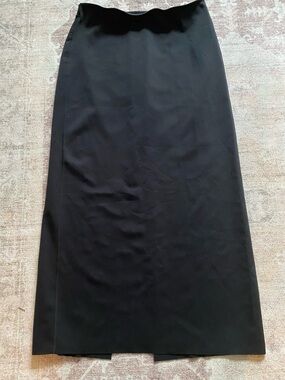 Oysho Black Long Skirt Neoprene- Effect